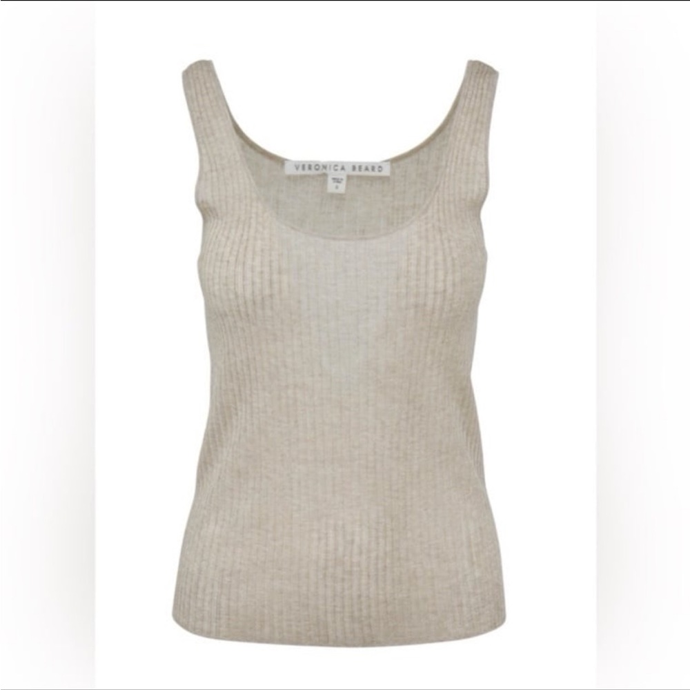 Veronica Beard Bowery Gold Ribbed Knit Tank Top XS